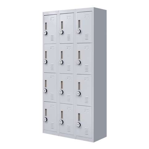 12-Door Locker for Office Gym Shed School Home Storage