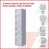 6-Door Locker for Office Gym Shed School Home Storage