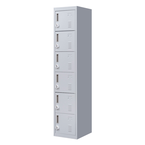 6-Door Locker for Office Gym Shed School Home Storage