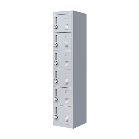 6-Door Locker for Office Gym Shed School Home Storage