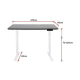 Palermo Standing Desk Sit Stand Height Adjustable Motorised 120cm Table Dual Motor
