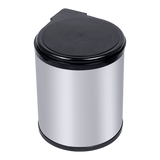 Kitchen Swing Pull Out Bin Stainless Steel Garbage Rubbish Waste Trash Can 14L