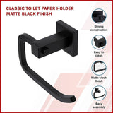 Classic Toilet Paper Holder Matte Black Finish
