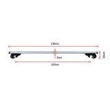 Universal Car Top Roof Rail Rack Cross Bar Aluminium Lockable 1350MM