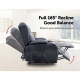 Recliner Chair Electric Massage Chair Lift Heated Leather Lounge Sofa Black