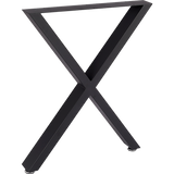 X-Shaped Table Bench Desk Legs Retro Industrial Design Fully Welded - Black