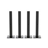 20cm Floating Shelf Brackets Industrial Metal Shelving Supports 4-Pack - Black