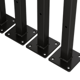 20cm Floating Shelf Brackets Industrial Metal Shelving Supports 4-Pack - Black