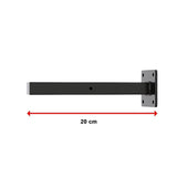 20cm Floating Shelf Brackets Industrial Metal Shelving Supports 4-Pack - Black