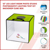 12'' LED Light Room Photo Studio Photography Lighting Tent Kit Backdrop Cube Box