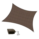 Rectangle Sun Shade Sail Fabric Garden Patio Pool Awning Canopy Cover Coffee