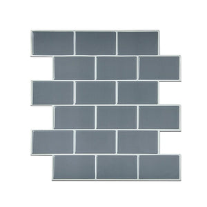 Tiles 3D Peel and Stick Wall Tile Dark Grey (30cm x 30cm x 10 sheets)