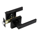 Door Handle Set Lever Privacy Function Square Black