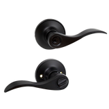 Door Handle Set Lever Lock Function Black