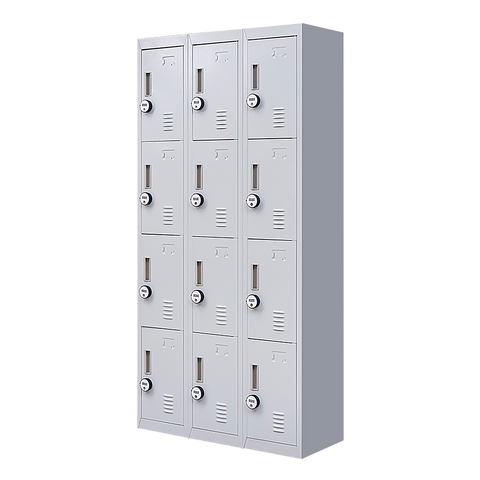 12-Door Locker for Office Gym Shed School Home Storage - 4-Digit Combination Lock