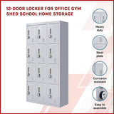 12-Door Locker for Office Gym Shed School Home Storage - 4-Digit Combination Lock