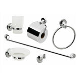 Bathroom Accessories Set 6 Piece Pack Chrome Wall Mounted Easy Fittings
