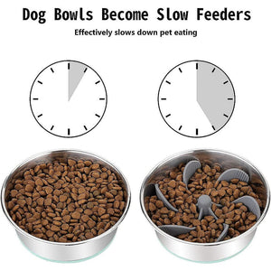 2x Dog Bowl Slow Feeder Insert