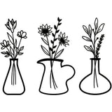 Metal Iron Flower Vase Wall Art Decoration