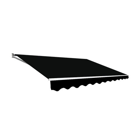 Outdoor Folding Arm Awning Retractable Sunshade Canopy Black 4.0m x 3.0m