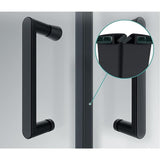 Adjustable 900x1000mm Double Sliding Door Glass Shower Screen in Black