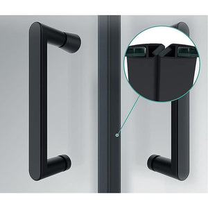 Adjustable 1000x1000mm Double Sliding Door Glass Shower Screen in Black