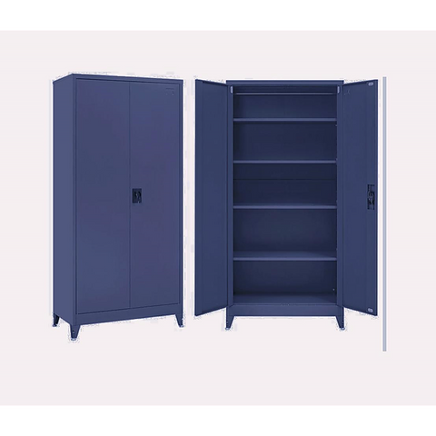 Two-Door Metal Cabinet Shelf Storage for Home Office Gym