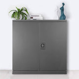 Two-Door Metal Short Cabinet Shelf Storage for Home Office Gym