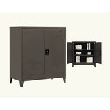 Two-Door Metal Short Cabinet Shelf Storage for Home Office Gym