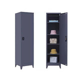 Single-Door Metal Tall Cabinet Shelf Storage for Home Office Gym