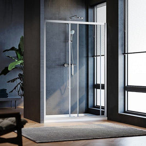 Adjustable 900-1000mm Wall to Wall Sliding Door Glass Shower Screen in Chrome