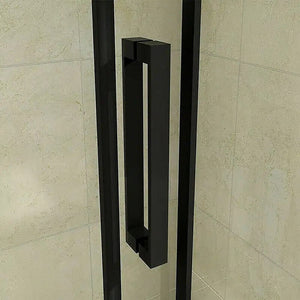 Adjustable 800-900mm Wall to Wall Sliding Door Glass Shower Screen in Black