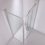 Adjustable 1400x920mm Single Door Corner Sliding Glass Shower Screen in Chrome