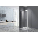 Adjustable 1500x920mm Single Door Corner Sliding Glass Shower Screen in Chrome