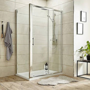 Adjustable Single Door Corner Sliding Glass Shower - 1400x920mm