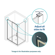 Adjustable Single Door Corner Sliding Glass Shower - 1400x920mm