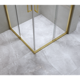 Adjustable 1000x1000mm Double Sliding Door Glass Shower Screen in Gold