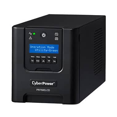 CyberPower PRO Series 750VA / 675W (10A) Tower UPS with LCD -(PR750ELCD)- 3 yrs Adv. Replacement