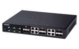 QNAP QSW-1208-8C: Twelve 10GbE SFP+ ports with shared eight 10GBASE-T ports unmanage switch, NBASE-T support for 5-speed auto negotiation , 2y RTB