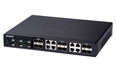 QNAP QSW-1208-8C: Twelve 10GbE SFP+ ports with shared eight 10GBASE-T ports unmanage switch, NBASE-T support for 5-speed auto negotiation , 2y RTB