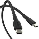 EFM USB-C to USB-C Braided Power and Data 1M Cable - Tested to withstand 20000+ bends - Black