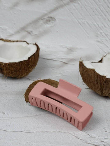 Claw Clip - Medium Elongated Rectangle - Pink Champagne