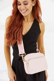 Vegan PU Leather California Crossbody - Light Pink