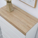 Ashley Coastal White Wooden Chest of 5 Drawers Tallboy