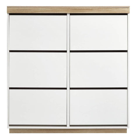 Aiden Coastal White Oak Large Shoe Cabinet