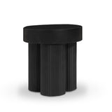 Maya Ribbed Black Side Table