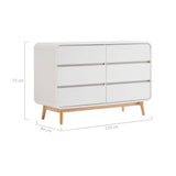 Merlin White Modern Retro Chest of Drawers Cabinet White and Oak