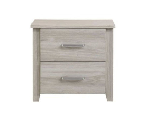 2 Drawers Bedside Table In White Oak