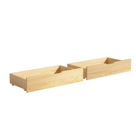 Artiss Set of 2 Storage Drawers Trundle for Wooden Bed Frame Base Timber w/ Wheels Oak