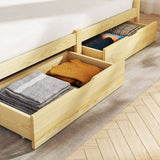 Artiss Set of 2 Storage Drawers Trundle for Wooden Bed Frame Base Timber w/ Wheels Oak